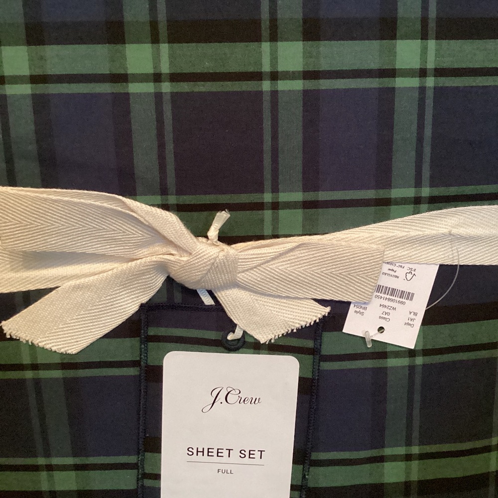 J. Crew Limited Edition Blackwatch Full sheet Set